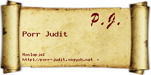 Porr Judit névjegykártya